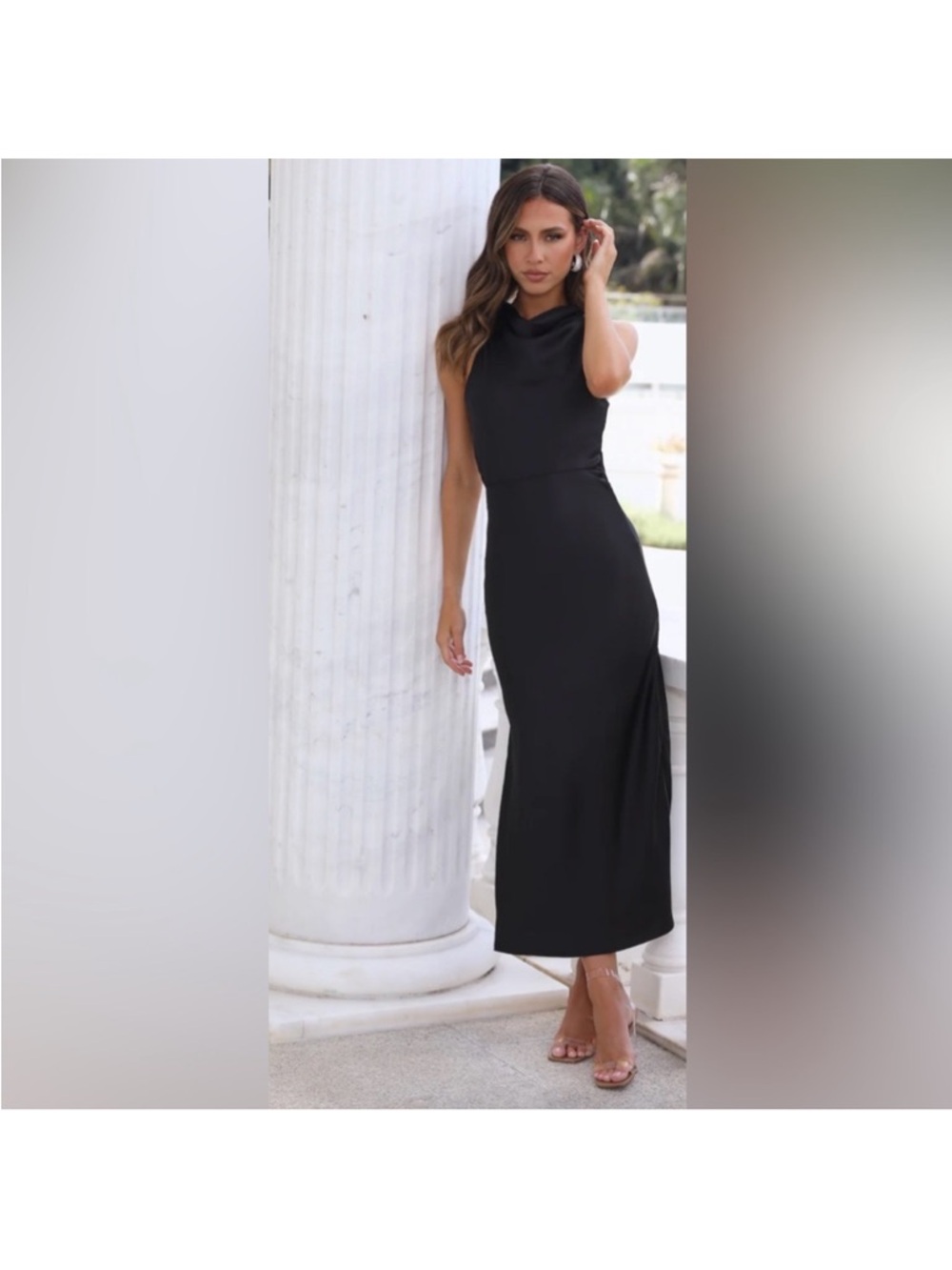 Hello Molly Black Satin Dress